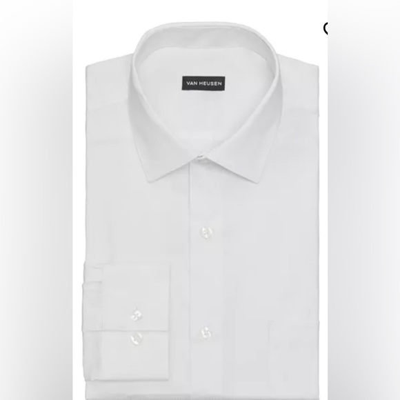 Van Heusen Regular Fit White Dress Shirt - Picture 3 of 7